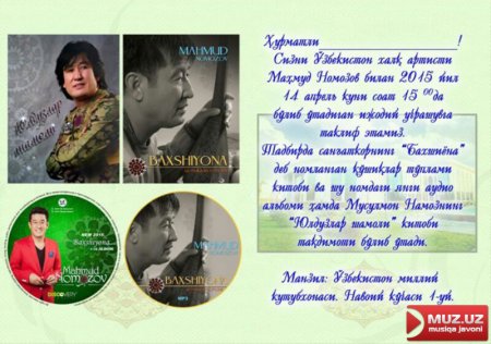 Mahmud Namozov yangi albomini taqdim etadi